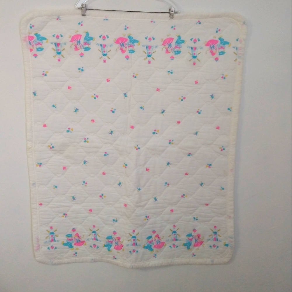 Vintage Handmade Baby Quilt Blanket
